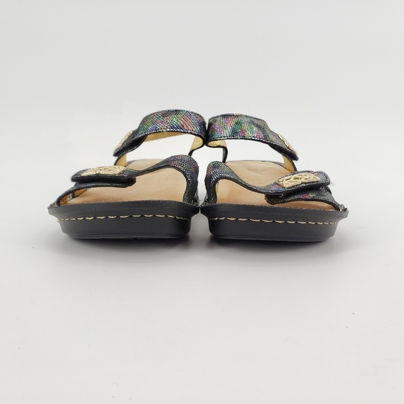 ALEGRIA Vienna Shine On Sandals 38 Multi-Colored Leather Rocker Bottom Shoe - Picture 3 of 13